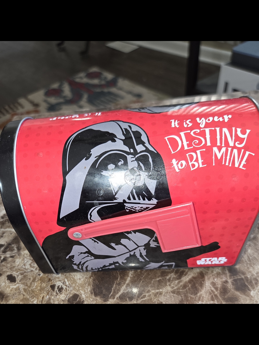 Star Wars Red and Black Darth Vader Tin Mailbox